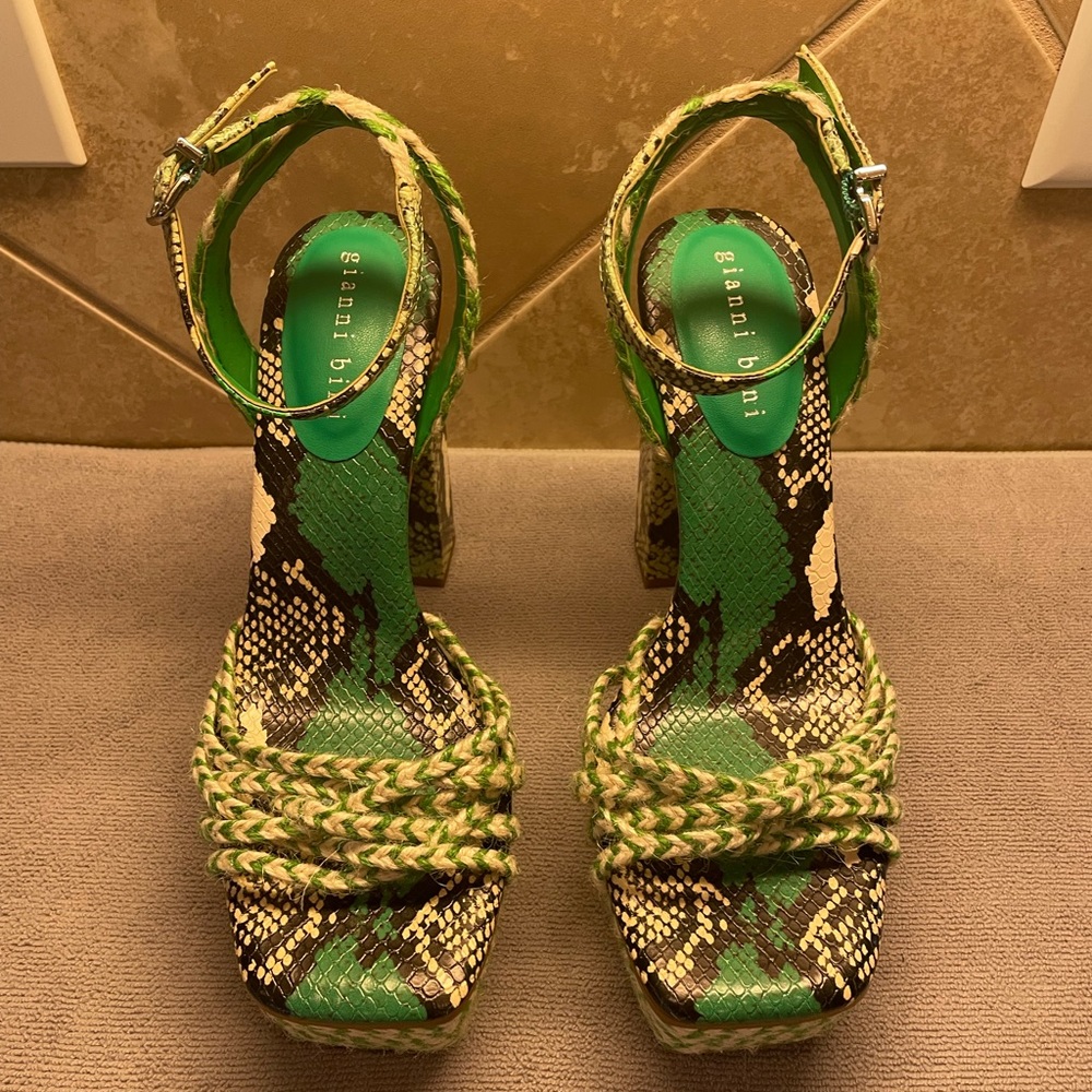 Women Gianni Bini Shanika Braided Platform Dress Sandals